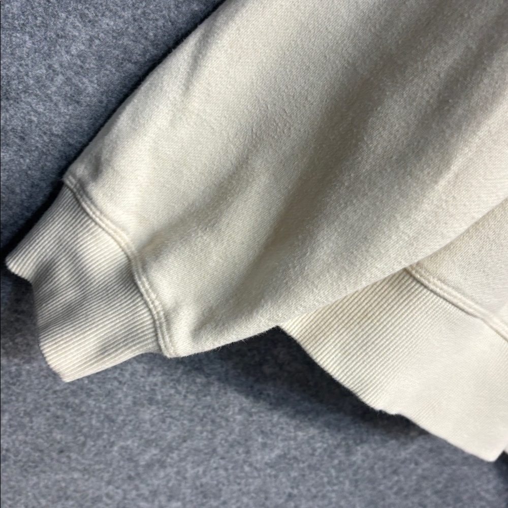 Varley Wood Sweat cream  Ribbed long sleeve cotton blend high neck cinch shirt - Picture 4 of 12